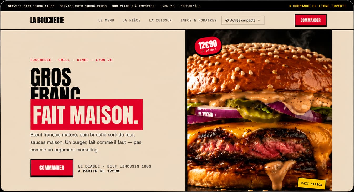 Site sur mesure affiché sur un écran
